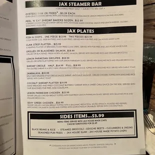 menu