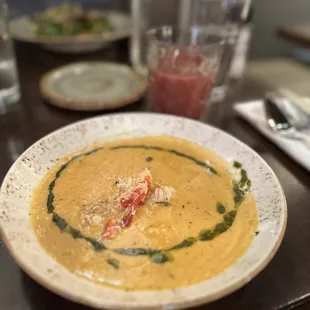 Lobster and Shrimp Bisque and It's Giving Fall cocktail