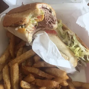 Roast beef and fries