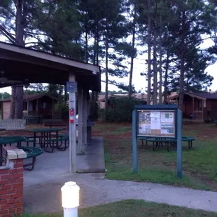 Camping cabins available.