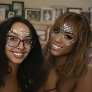 two women with face paint