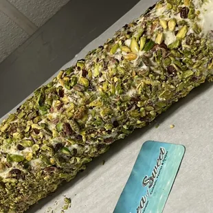 Ashta roll ice cream with pistachio