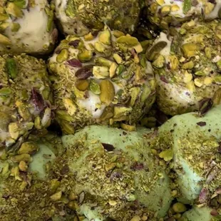 Ashta and pistachio ice cream