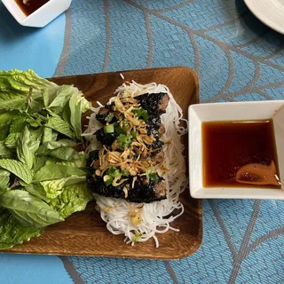 A8. Grilled Beef Wrapped In Betel Leaves (Bo cuon la lot)