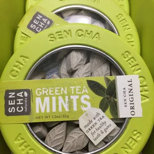 a box of green tea mints