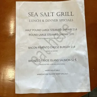 This week of May 7th, 2024 Sea Salt Specials. Bronzed Salmon, is out of this world!!!!