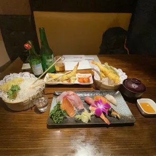 a variety of sushi on a table