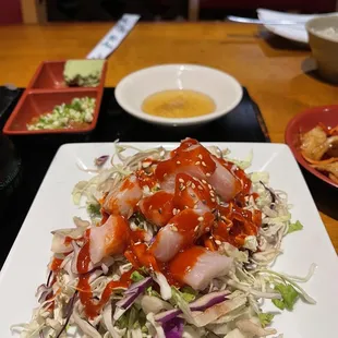 a plate of food on a table