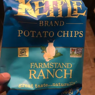 a bag of kettle potato chips