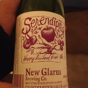 New Glarus -- Serendipity. Yummy!!  This was a personal suggestion by the owner!