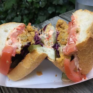 Oyster po'boy.