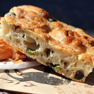 Olive Focaccia ($5.50/slice) - decent but not mind-blowing