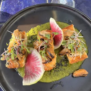 House Smoked Mussels Escabeche