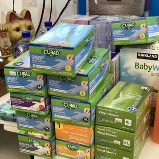 a stack of baby wipes