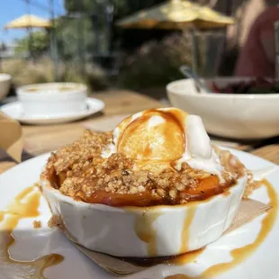 Whiskey Peach Crumble