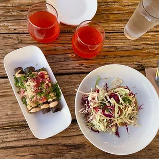 Purple Taquitos Beer Battered Avo Taco