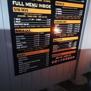 Outside menu 2.2023