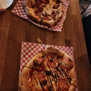 Pepperoni and Caprise pizza