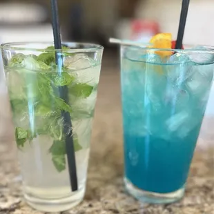 Mojito and Blue Lagoon