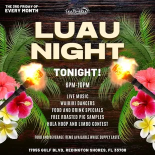 Luau Night monthly event