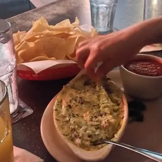 Spinach, Onion, Jack Cheese Dip & Chips