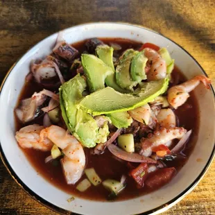 Shrimp and octopus ceviche was to die for!