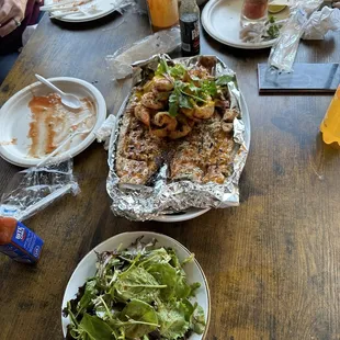 White fish with grilled shrimp