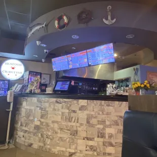 Menu on Screens but paper menus were provided.