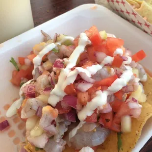 Ceviche Tostada De Camaron