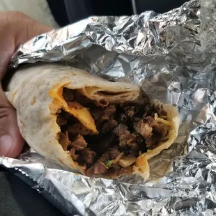 Carne Asada burrito with everything.