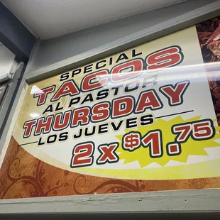 Specials on thursday