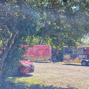 food trucks parked in a parking lot