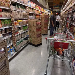 Crowded aisles because of the extra box displays