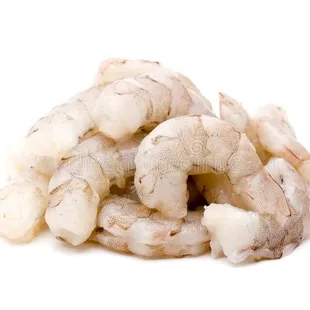 a pile of shrimp on a white background
