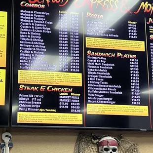 the menu
