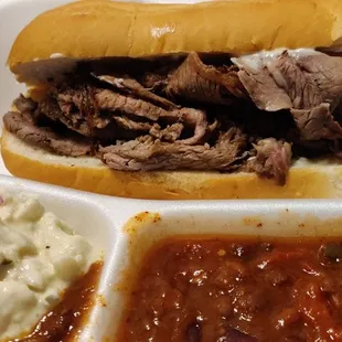 Tri-tip sandwich meal