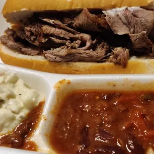 Tri-tip sandwich meal