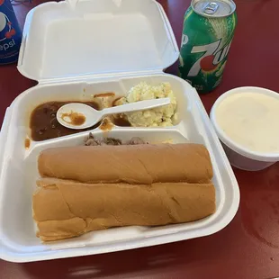 Tri Tip lunch special with Clam Chowder!! Really Good!!