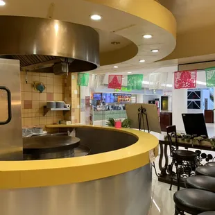 Establishing space between customers and workers
