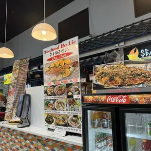 a variety of food items on display
