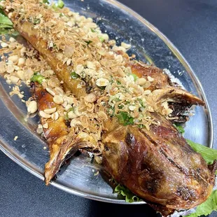 Small sized baked catfish $30