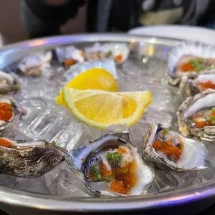 Raw oysters sampler