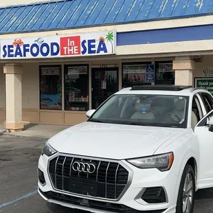 Outside the restaurant