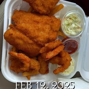 Seafood combo with tempura batter