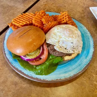 Burger with egg