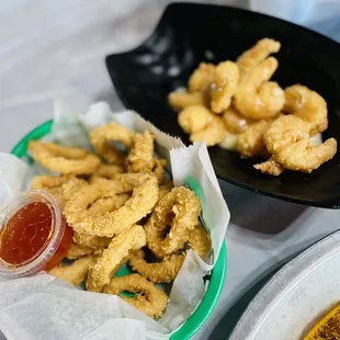 Calamari and coconut shrimp