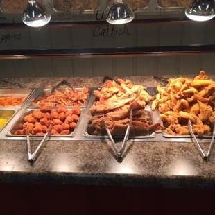 chicken wings and fried chicken, interior