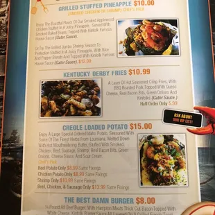 a menu for a seafood restaurant