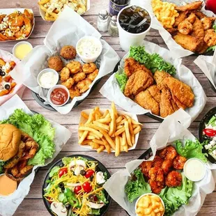 a table full of food
