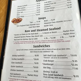 Updated menu